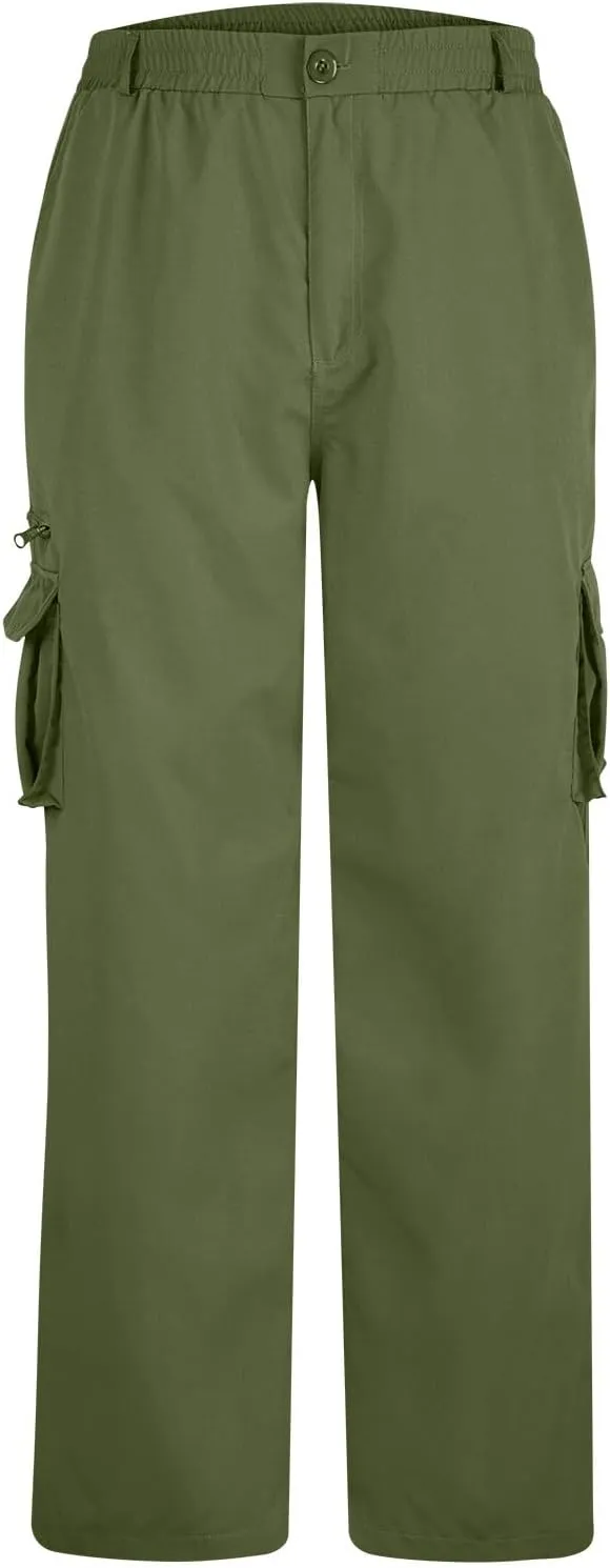 Finelylove Mens Cargo Pants Loose Fit Casual Cargo Sweatpants Outdoor Straight Flex Athletic Pants Work Hiking Joggers