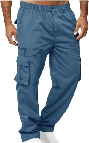 Finelylove Mens Cargo Pants Loose Fit Casual Cargo Sweatpants Outdoor Straight Flex Athletic Pants Work Hiking Joggers