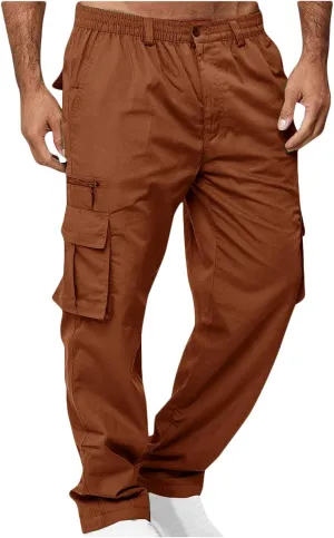 Finelylove Mens Cargo Pants Loose Fit Casual Cargo Sweatpants Outdoor Straight Flex Athletic Pants Work Hiking Joggers