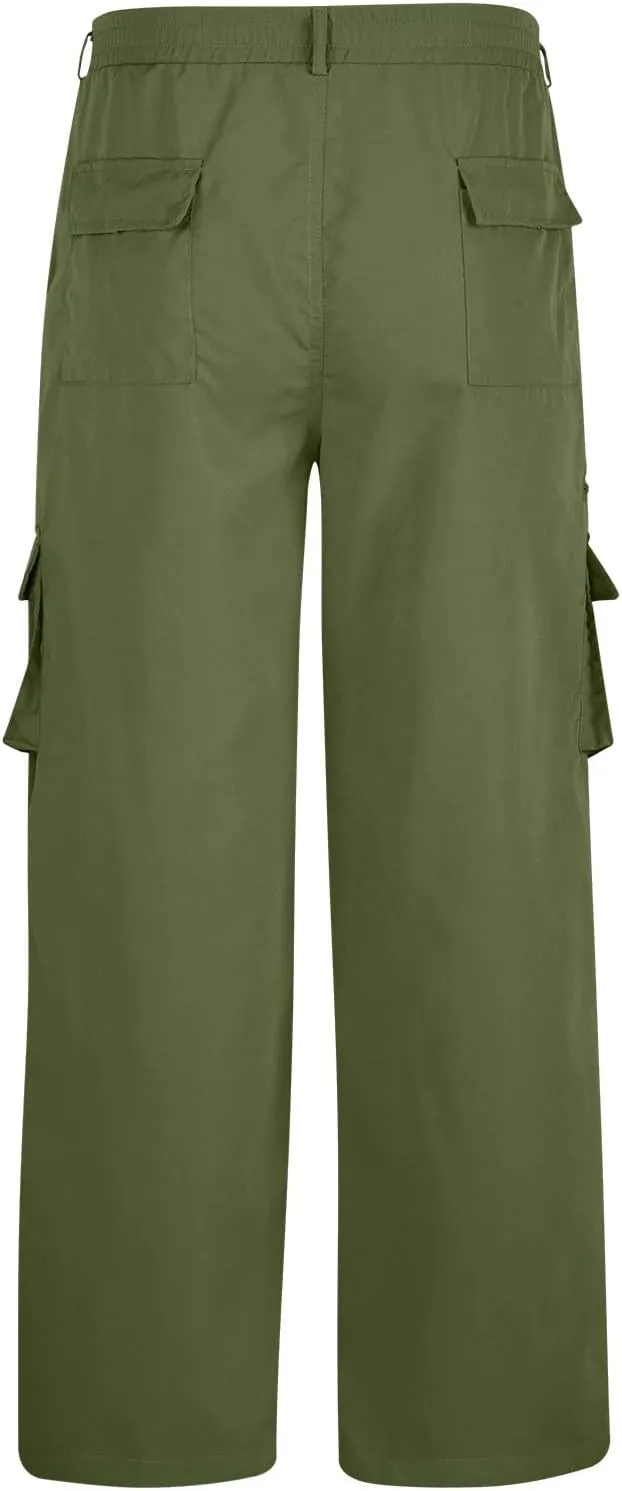 Finelylove Mens Cargo Pants Loose Fit Casual Cargo Sweatpants Outdoor Straight Flex Athletic Pants Work Hiking Joggers