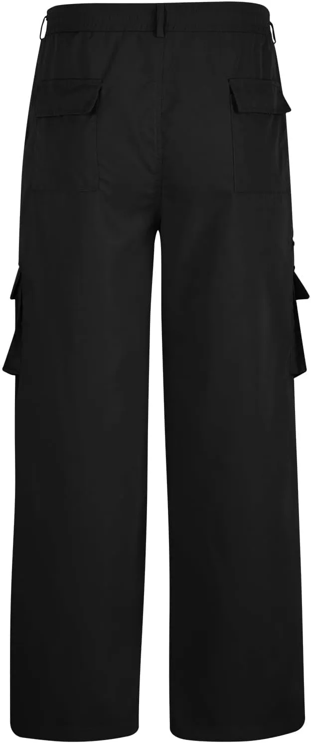 Finelylove Mens Cargo Pants Loose Fit Casual Cargo Sweatpants Outdoor Straight Flex Athletic Pants Work Hiking Joggers