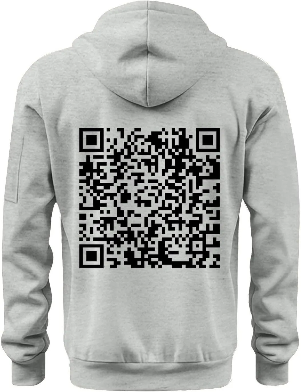 Funny Fuck You Qr Code Hoodie Casual Lightweight Full Zip Jacket Men Sports Big And Tall Sweatshirt With Pocket