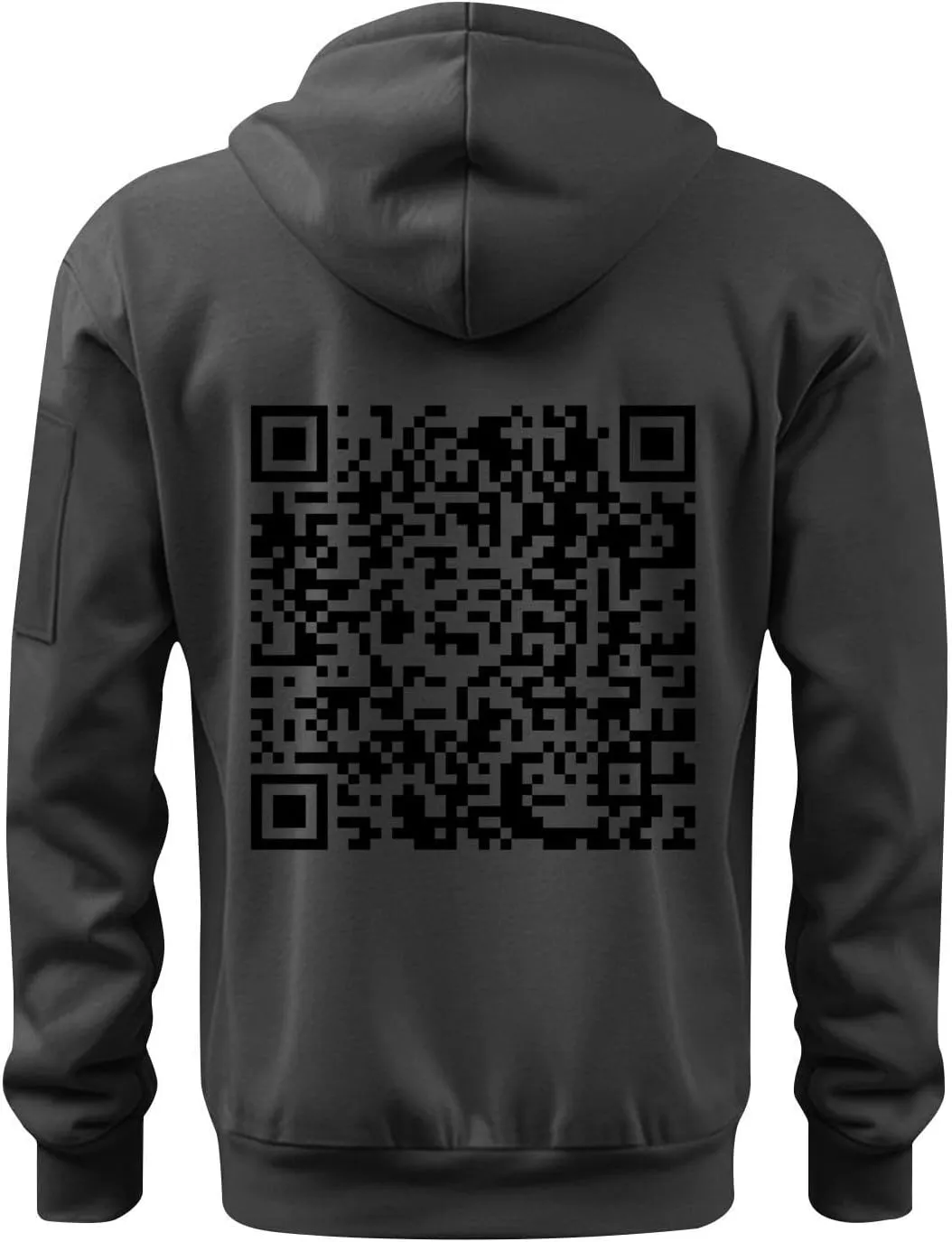 Funny Fuck You Qr Code Hoodie Casual Lightweight Full Zip Jacket Men Sports Big And Tall Sweatshirt With Pocket
