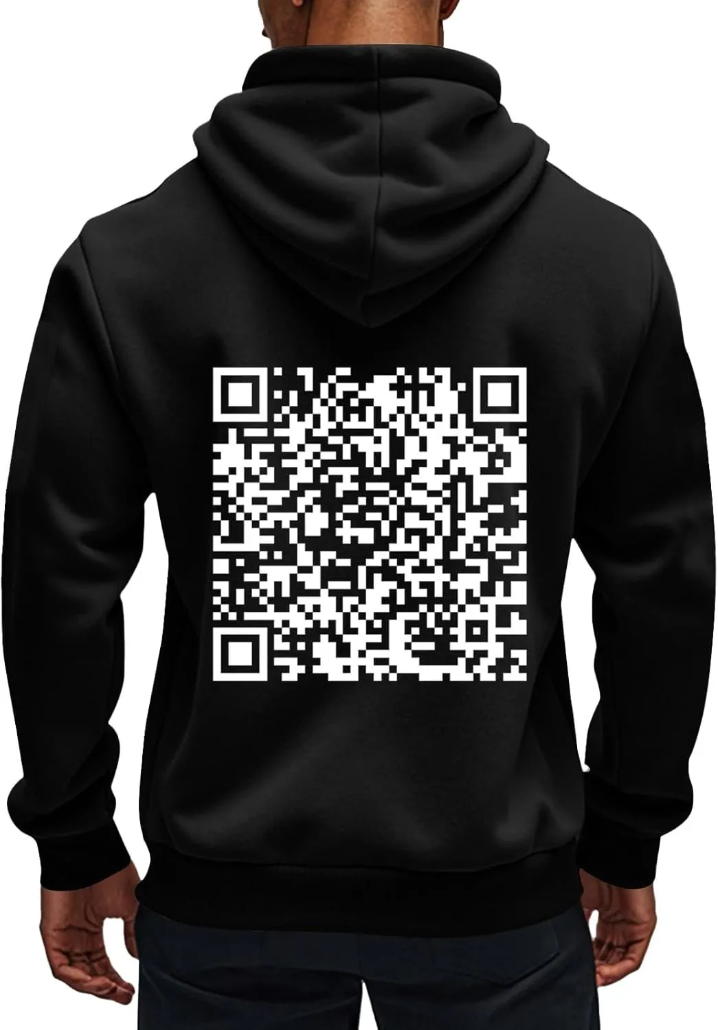 Funny Fuck You Qr Code Hoodie Casual Lightweight Full Zip Jacket Men Sports Big And Tall Sweatshirt With Pocket