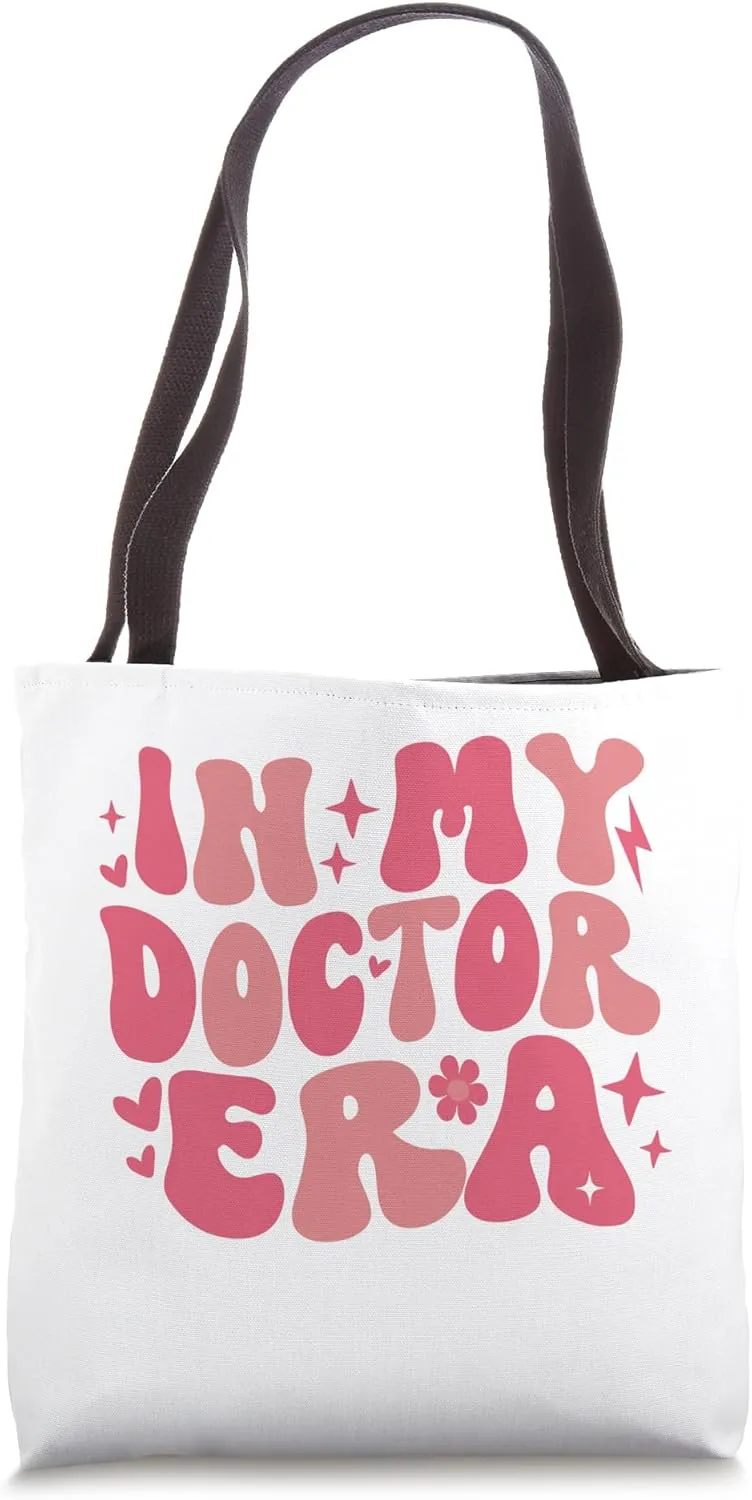 Funny In My Doctor Era Groovy Best Doctor Appreciation Tote Bag
