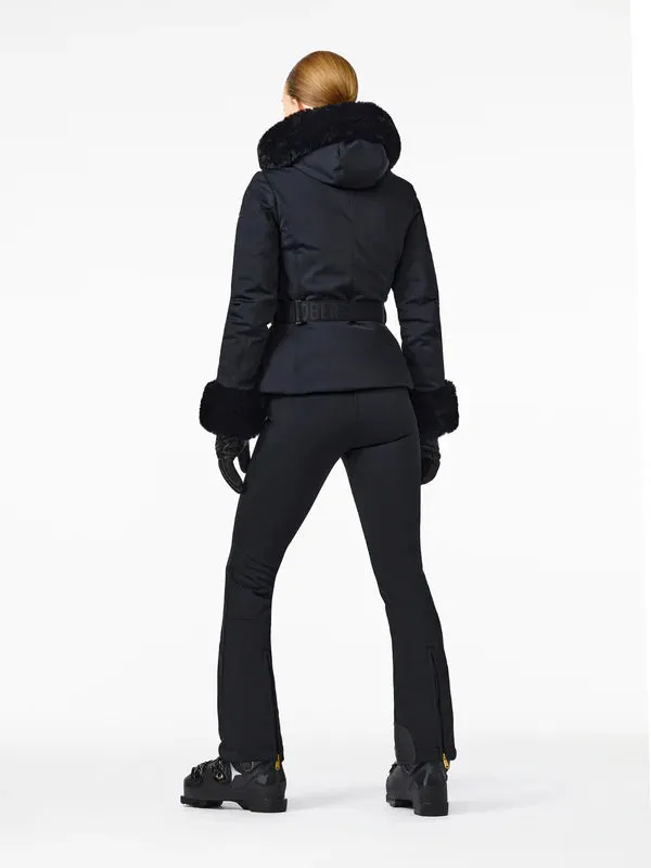 Giselle Faux Border Ski Jacket  - Black