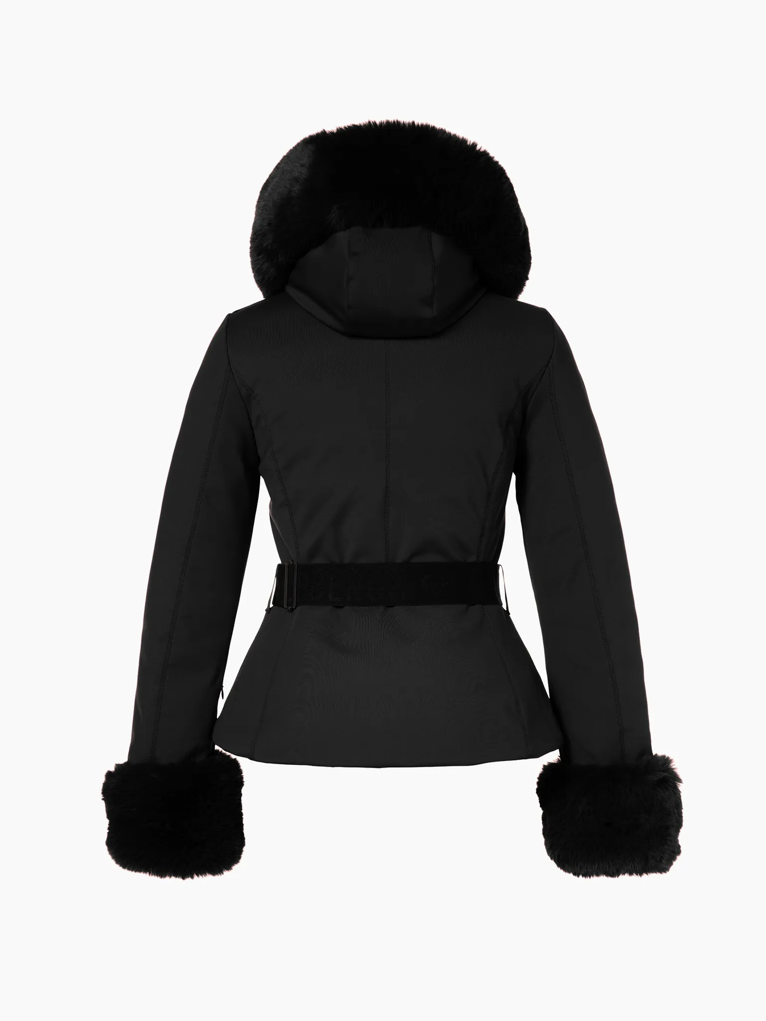 Giselle Faux Border Ski Jacket  - Black