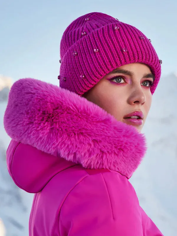 Giselle Faux Border Ski Jacket  - Pink