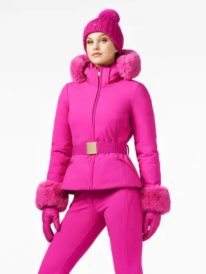 Giselle Faux Border Ski Jacket  - Pink