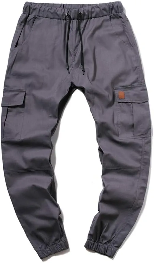 GOKKILRW Mens Chino Work Slim Fit Jogger Fashion Outdoor Cargo Hiking Pants Drawstring Athletic Workout Gym Sweatpant Trouser