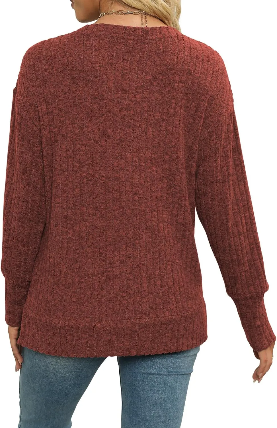Heymiss Womens Sweaters Dressy Casual Crewneck Long Sleeve Shirts Loose Fall Fashion Sweatshirts