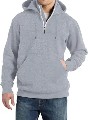 Hoodies for Men Quarter Zip Up Hoodie Pullover Loose Fit Heavyweight Hooded Sweatshirt for Men with Pocket