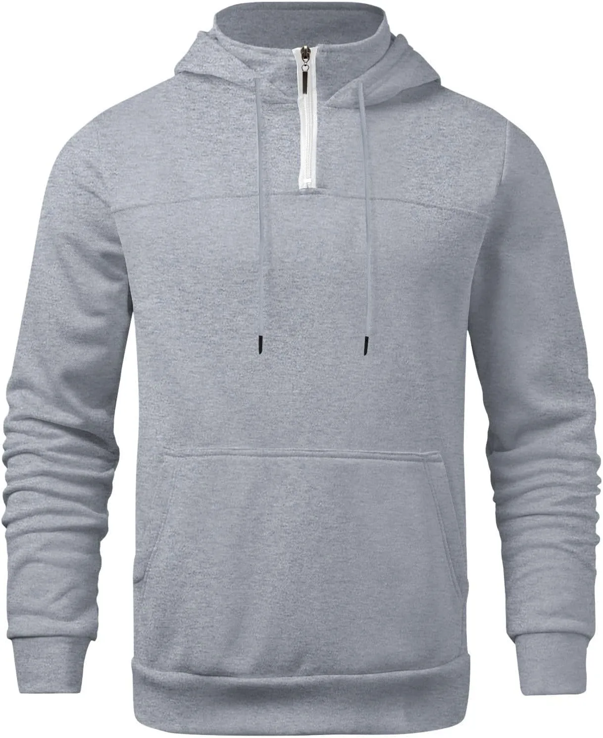 Hoodies for Men Quarter Zip Up Hoodie Pullover Loose Fit Heavyweight Hooded Sweatshirt for Men with Pocket