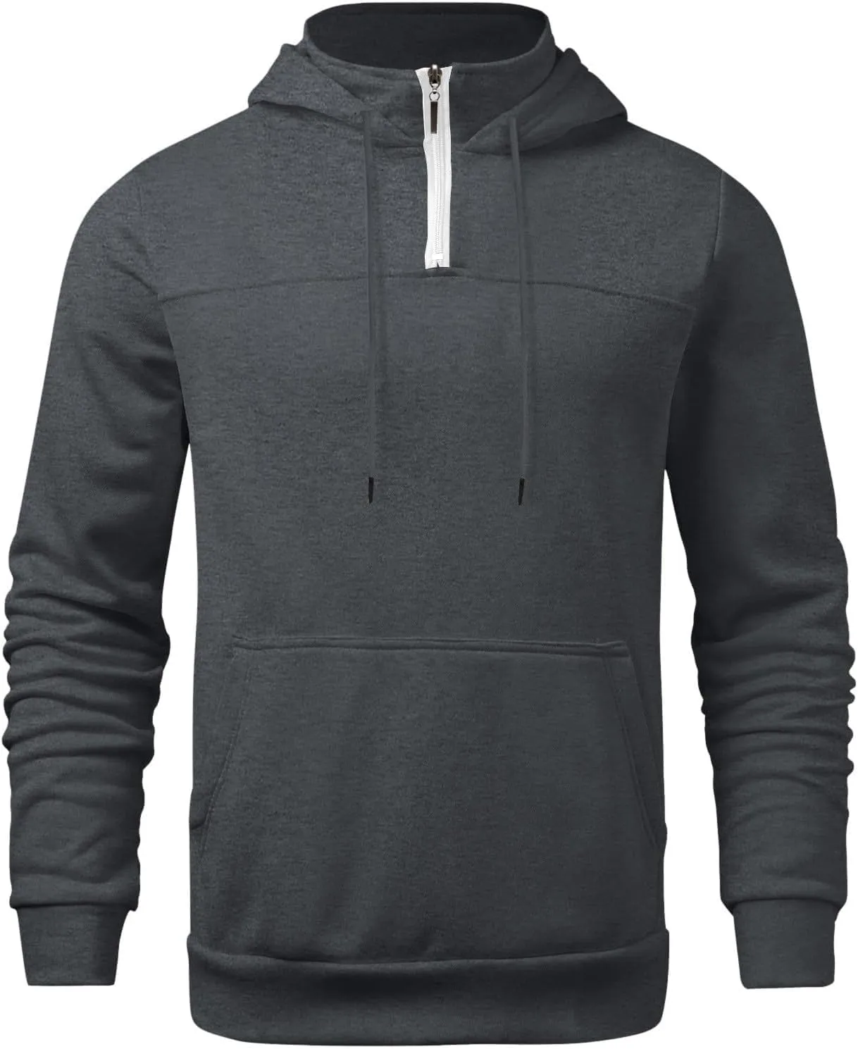 Hoodies for Men Quarter Zip Up Hoodie Pullover Loose Fit Heavyweight Hooded Sweatshirt for Men with Pocket