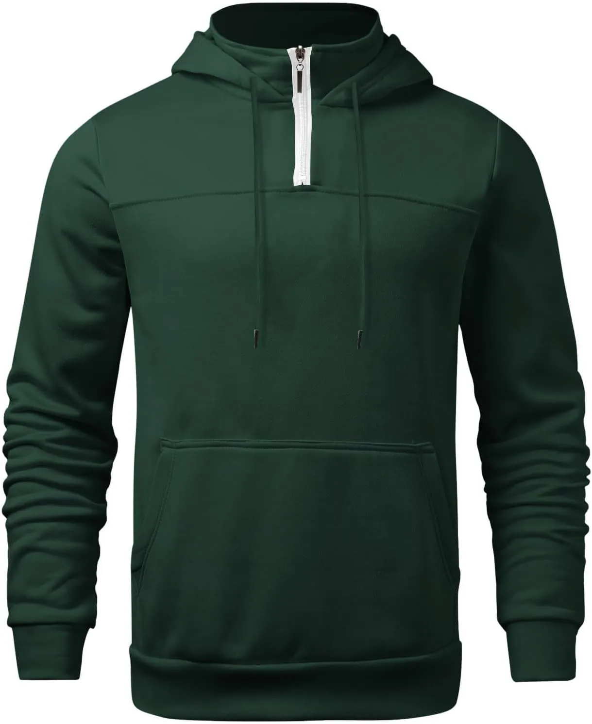 Hoodies for Men Quarter Zip Up Hoodie Pullover Loose Fit Heavyweight Hooded Sweatshirt for Men with Pocket