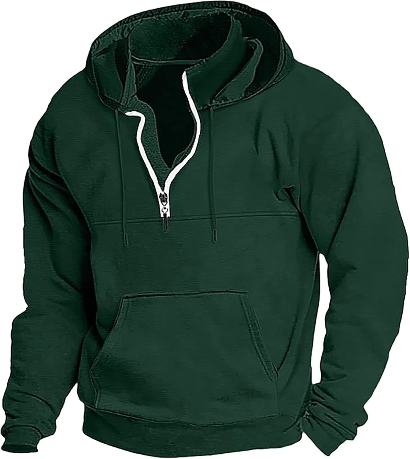 Hoodies for Men Quarter Zip Up Hoodie Pullover Loose Fit Heavyweight Hooded Sweatshirt for Men with Pocket