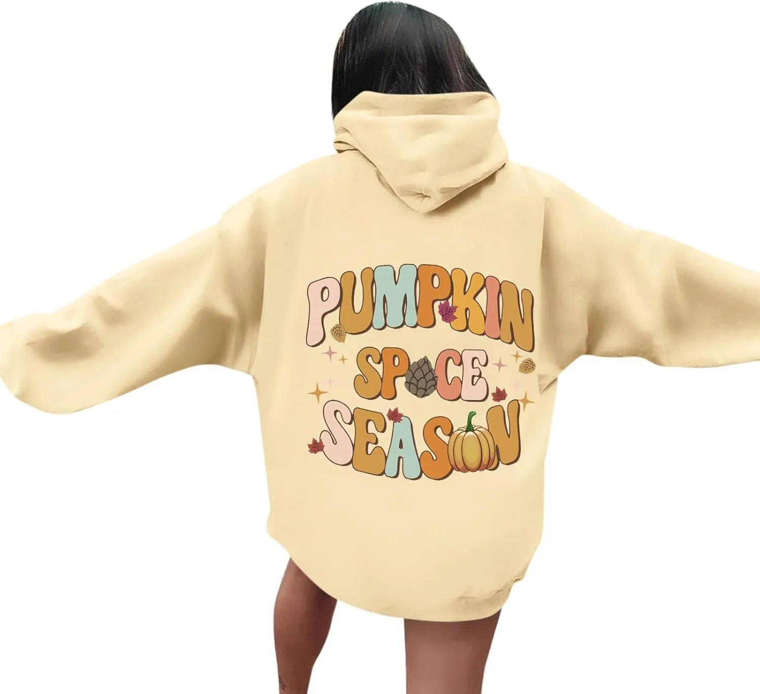 Hoodies For Teen Girls Long Sleeve O Neck Casual Drawstring Letter Printed Pullover Tops