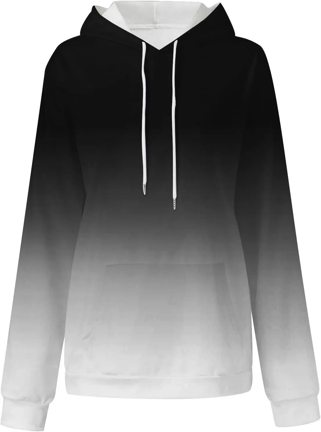 Hoodies For Women Gradient Long Sleeve Oversized Sweatshirts Loose Fit Drawstring Trendy Pullover Tops with Pocket 2024
