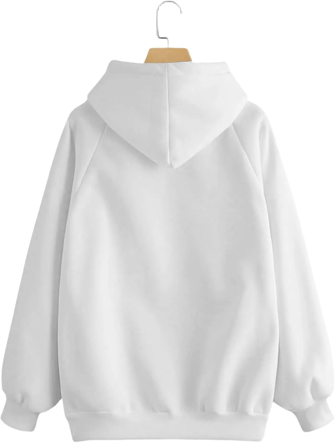 Hoodies for Women Pullover Basic Solid Long Sleeve Crewneck Sweatshirts for Teens Girls Oversized Hooded Tops