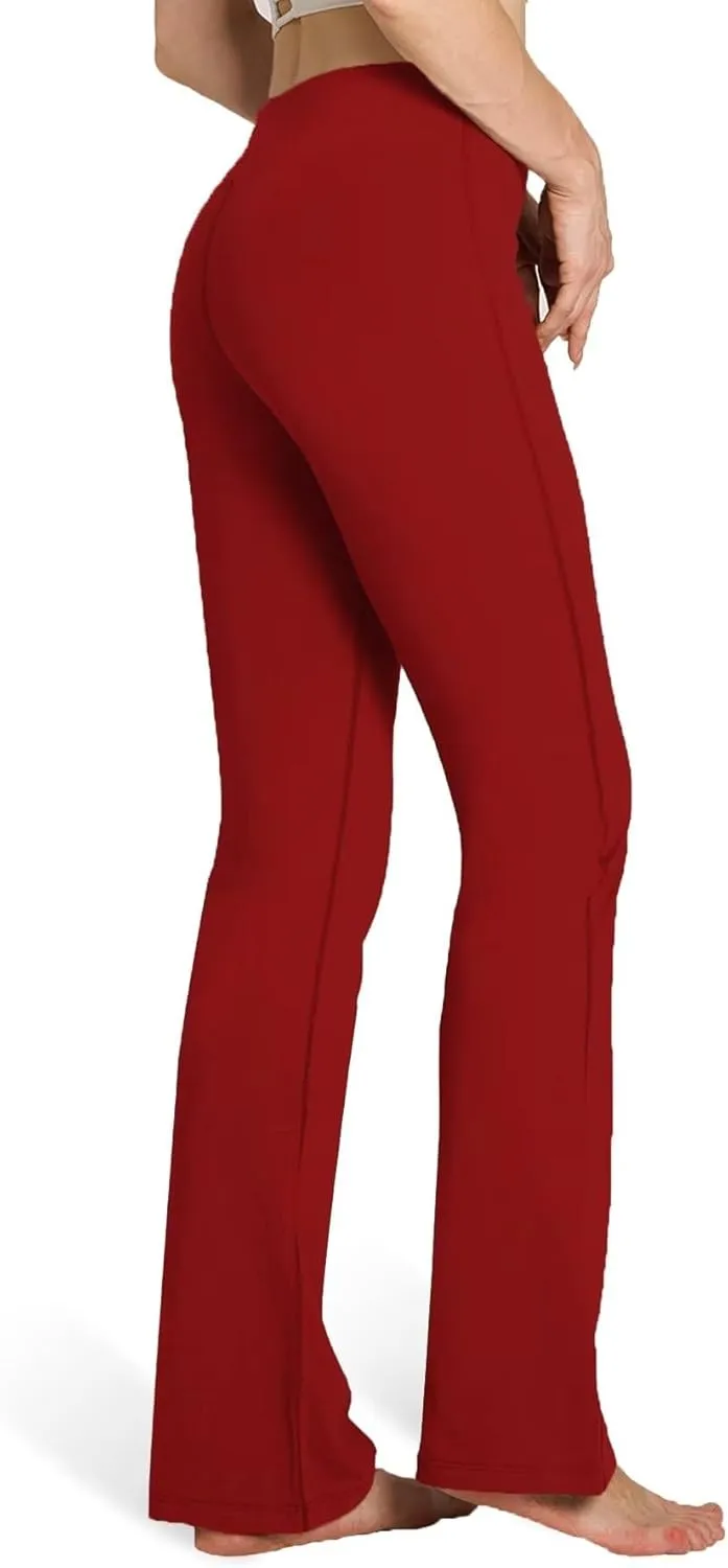 Houmous S-XXXL 29''31''33''35'' Inseam Women's Cotton Bootcut Pants Inner Pocket