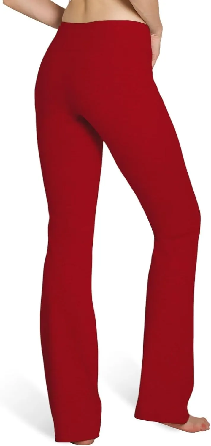 Houmous S-XXXL 29''31''33''35'' Inseam Women's Cotton Bootcut Pants Inner Pocket