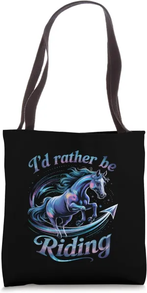 Id Rather Be Riding Horse Rider Equestrian Men Horse Lover Tote Bag