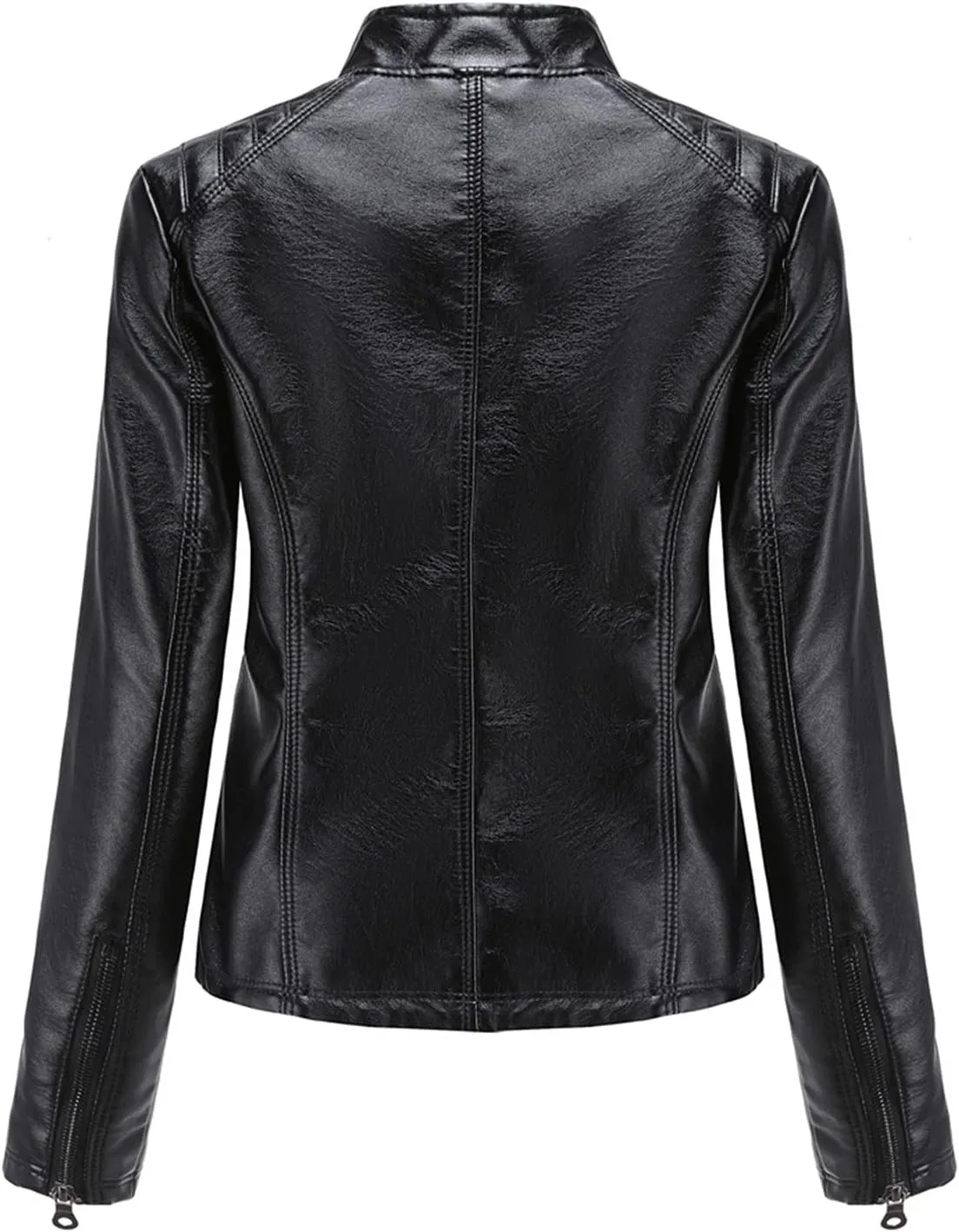 Jacket Women Motor Women Punk Tops Coat Zip Cropped Lapel Ladies Biker Women's Coat Cropped Leather Jacket Women