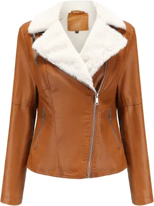 Jacket Women Motor Women Punk Tops Coat Zip Cropped Lapel Ladies Biker Women's Coat Cropped Leather Jacket Women