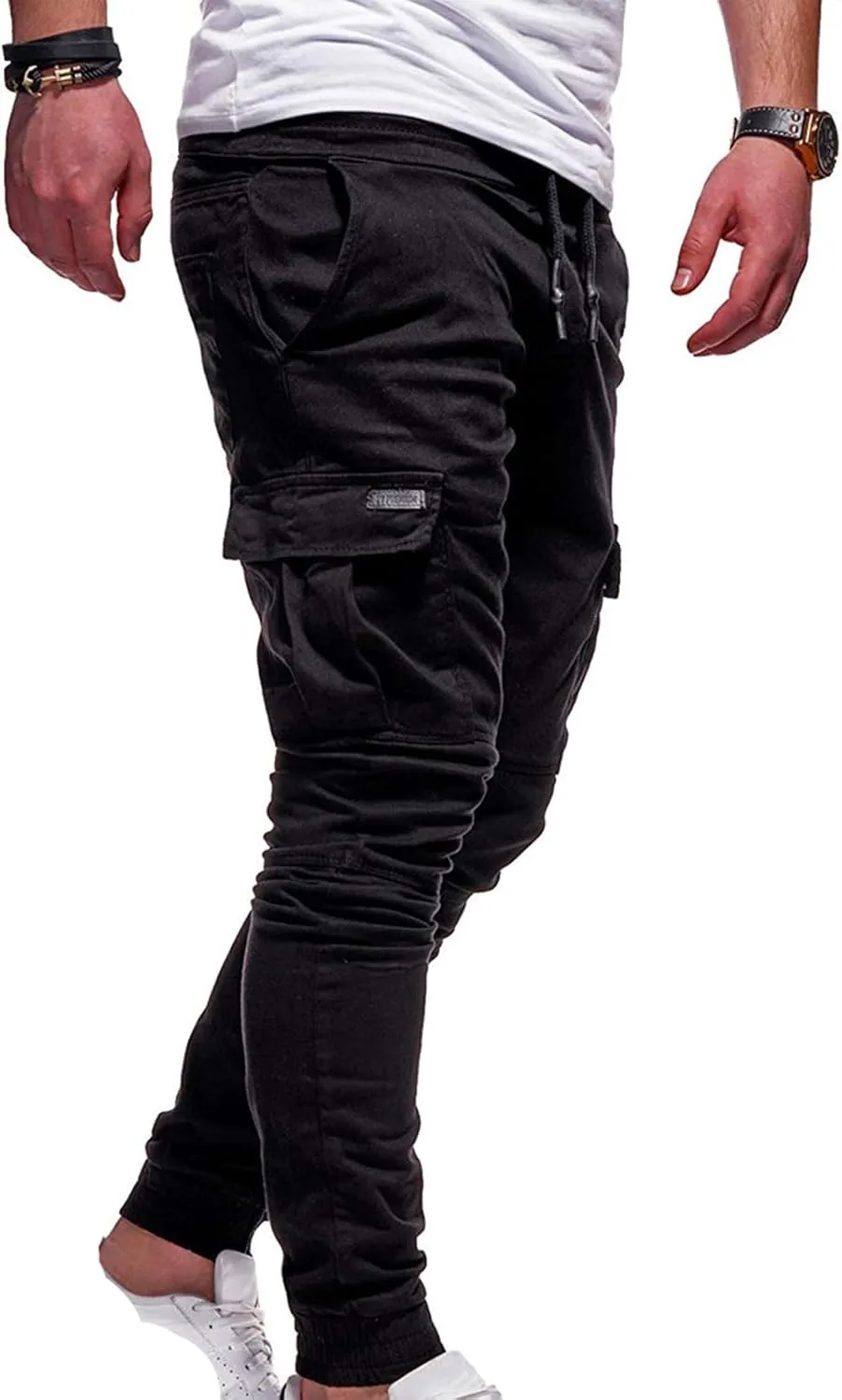Joggers Trackpants for Men, Casual Solid Slim Fit Cargo Pant Novelty Going Out Hiking Trousers with Pokets