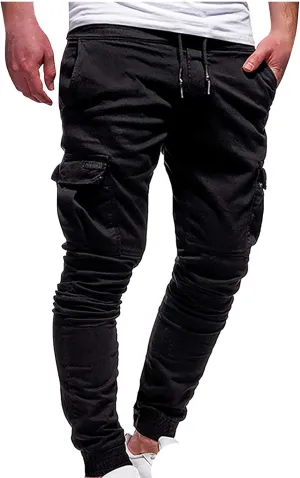 Joggers Trackpants for Men, Casual Solid Slim Fit Cargo Pant Novelty Going Out Hiking Trousers with Pokets