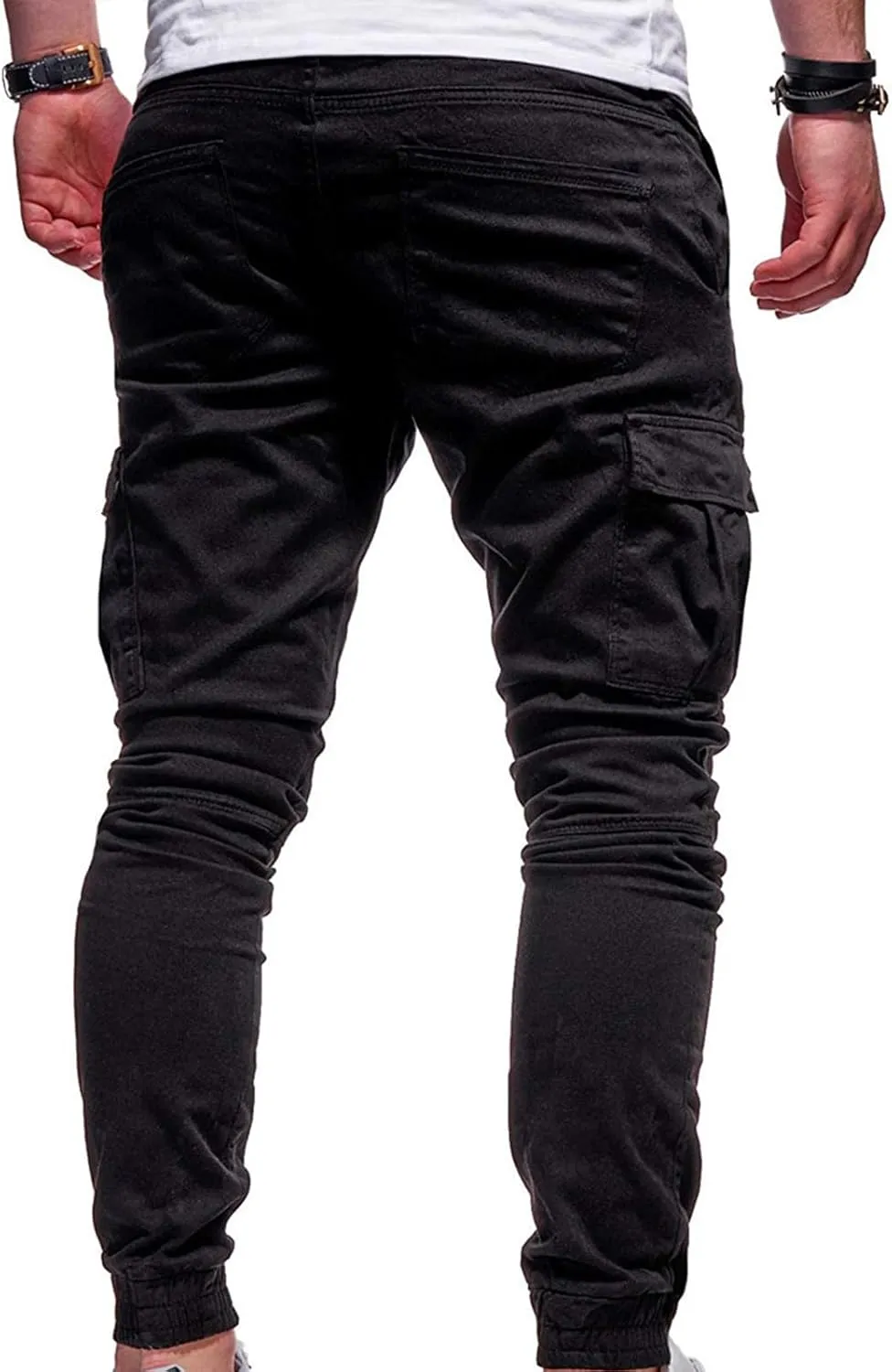 Joggers Trackpants for Men, Casual Solid Slim Fit Cargo Pant Novelty Going Out Hiking Trousers with Pokets