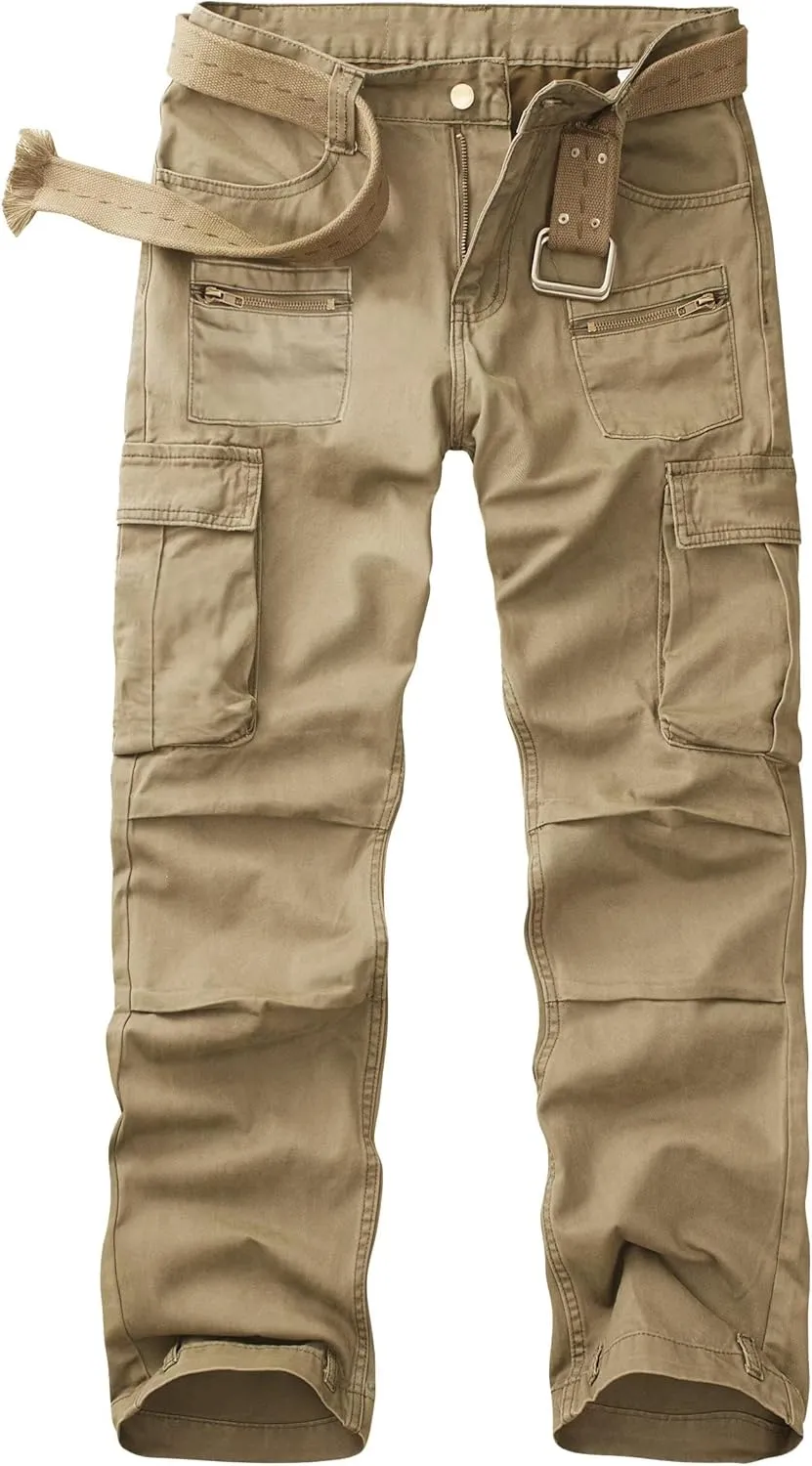 KOCTHOMY Hiking Pants Women Relaxed Fit Cargo Pants Casual Work Pants with Zipper Pockets No Belt