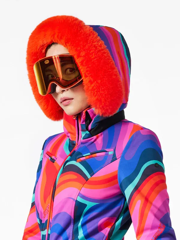 La Fete Faux Border Ski Suit  - Rainbow