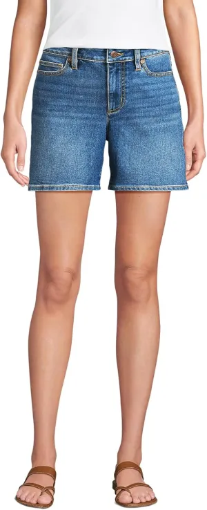 Lands' End Women's Recover Mid Rise 7" Jean Shorts