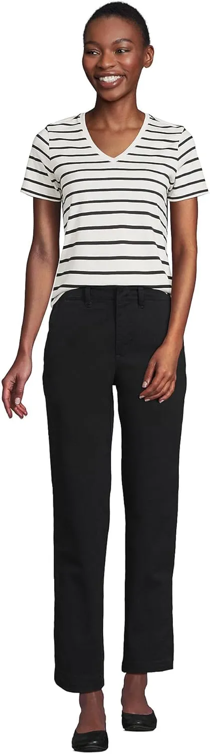 Lands' End Women's Relaxed American-Grown Supima Cotton V-Neck T-Shirt