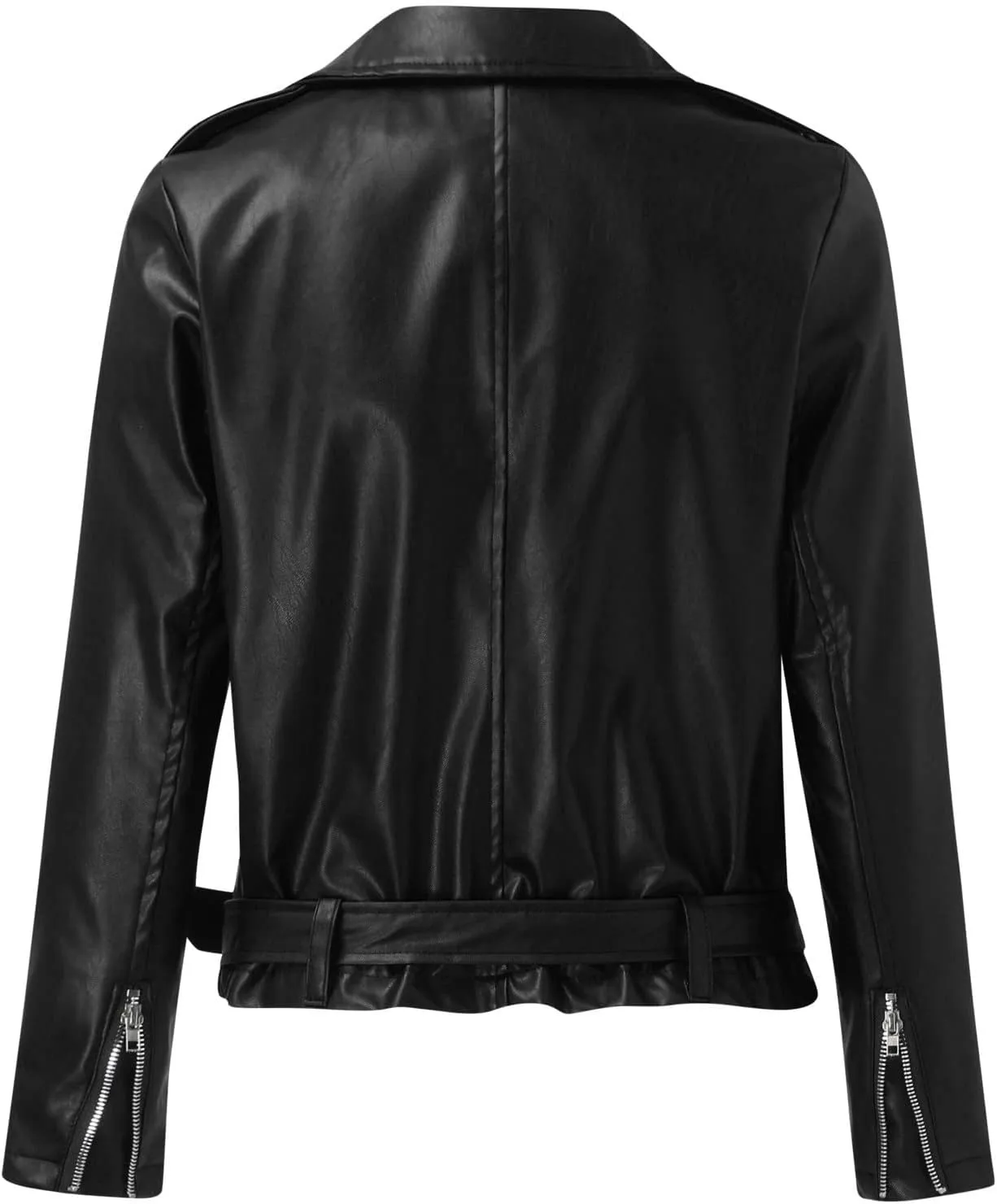 LCMTWX Leather Jacket Full Zip Snap Stand Collar Long Sleeve Outwear Cool Slim Jacket Coat for Vacation Brown Jacket Biker