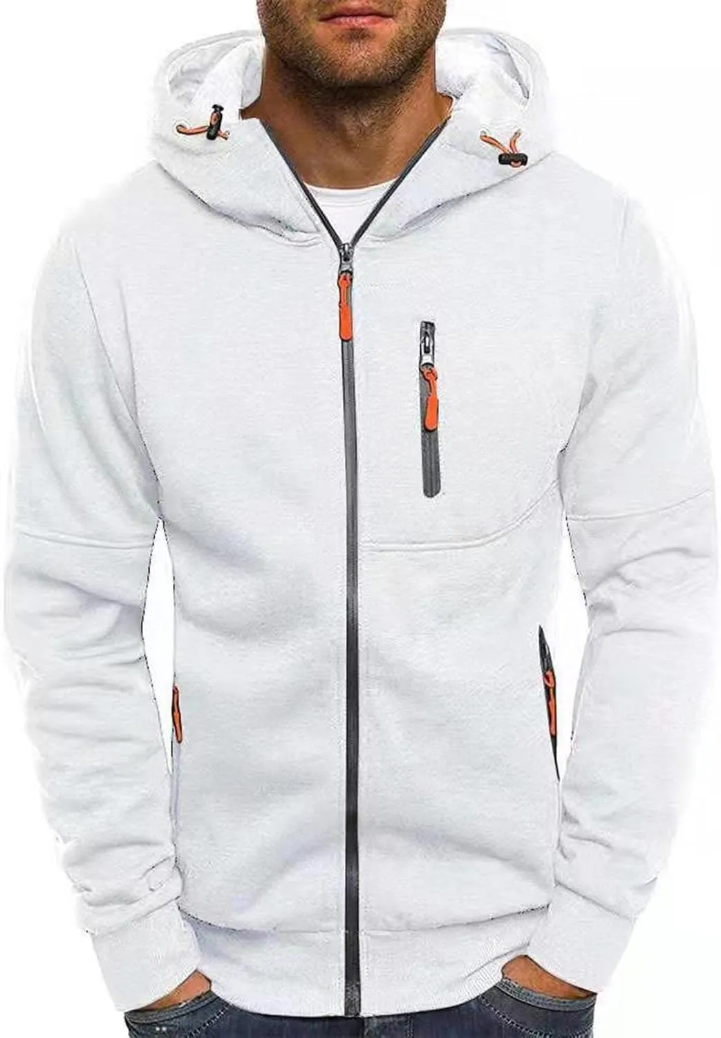 LCMTWX Mens Hoodies And Winter Fashion Coat Jackets Casual Stitching Hooded Zipper Sweater Pullover Hooded Sweatshirt for