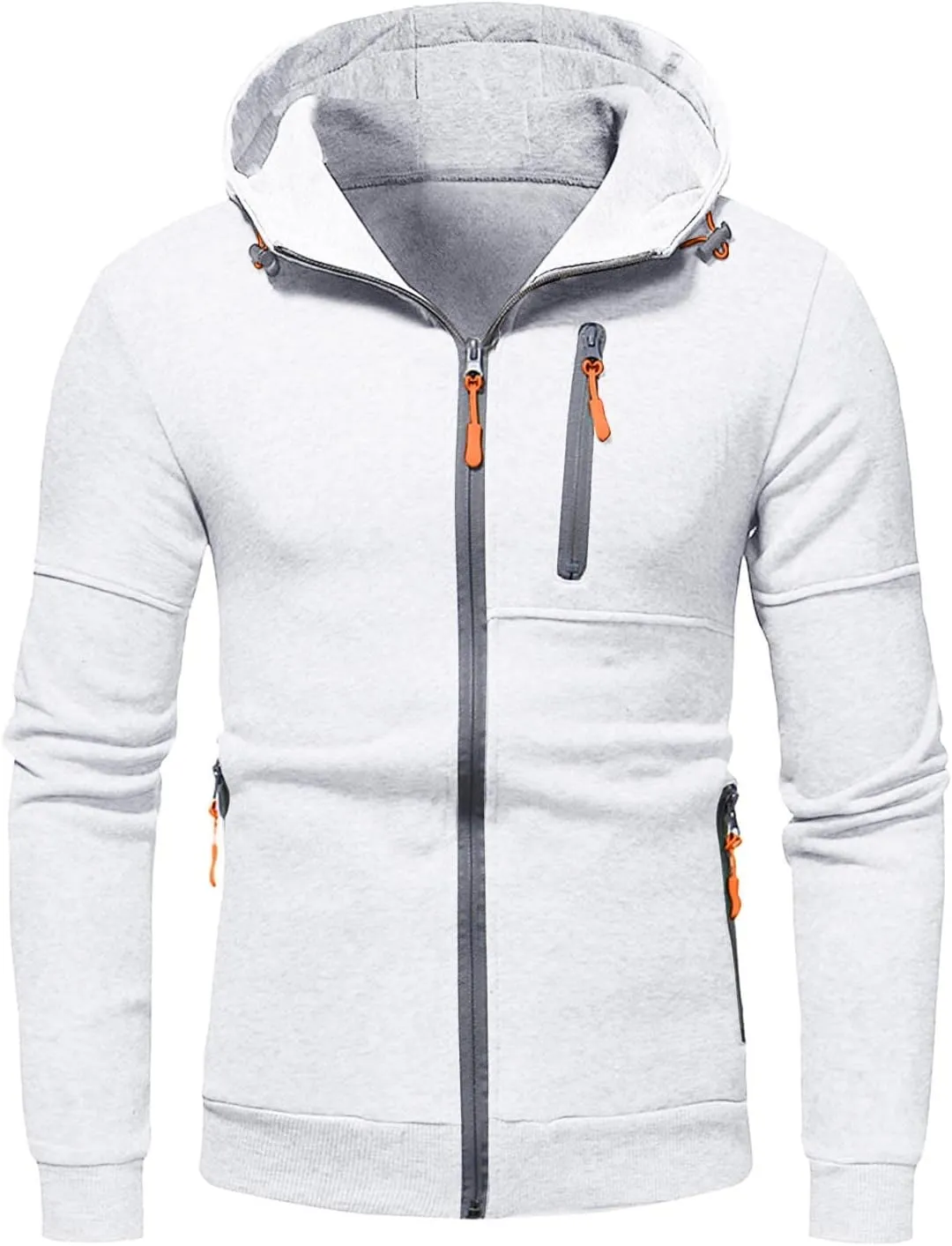 LCMTWX Mens Hoodies And Winter Fashion Coat Jackets Casual Stitching Hooded Zipper Sweater Pullover Hooded Sweatshirt for