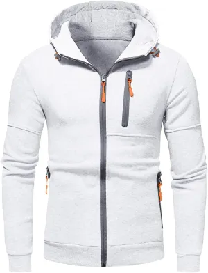 LCMTWX Mens Hoodies And Winter Fashion Coat Jackets Casual Stitching Hooded Zipper Sweater Pullover Hooded Sweatshirt for