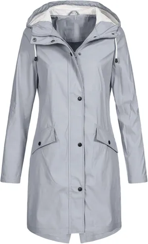 LCMTWX Women Oversized Fleece Lined Raincoat Casual Winter Slim Women's Coat Outdoor Warm Rain Jacket Rain Jacket Womens