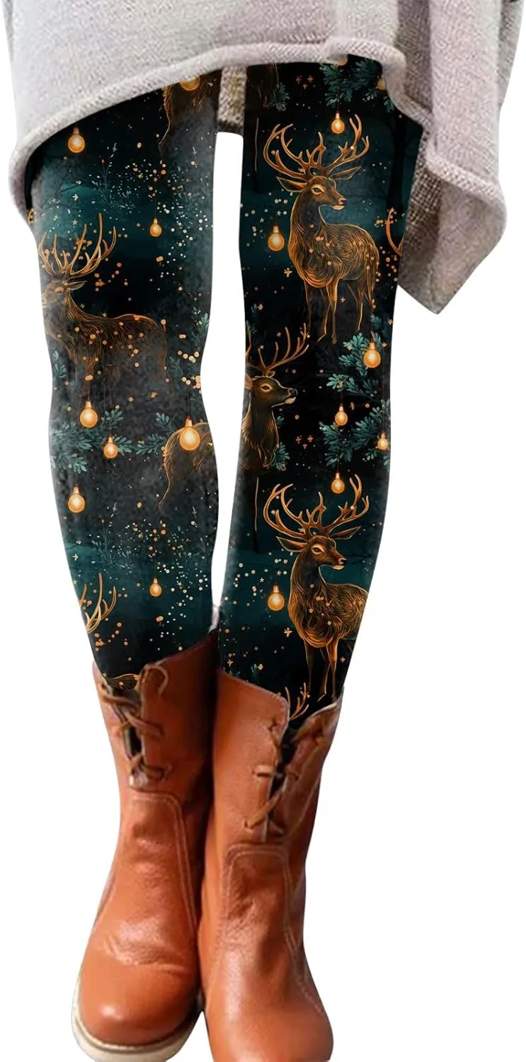 Leather Leggings for Women Leggings Artistic Splash Printed Soft Stretchy Pants Leather Leggings Tummy Control Soft