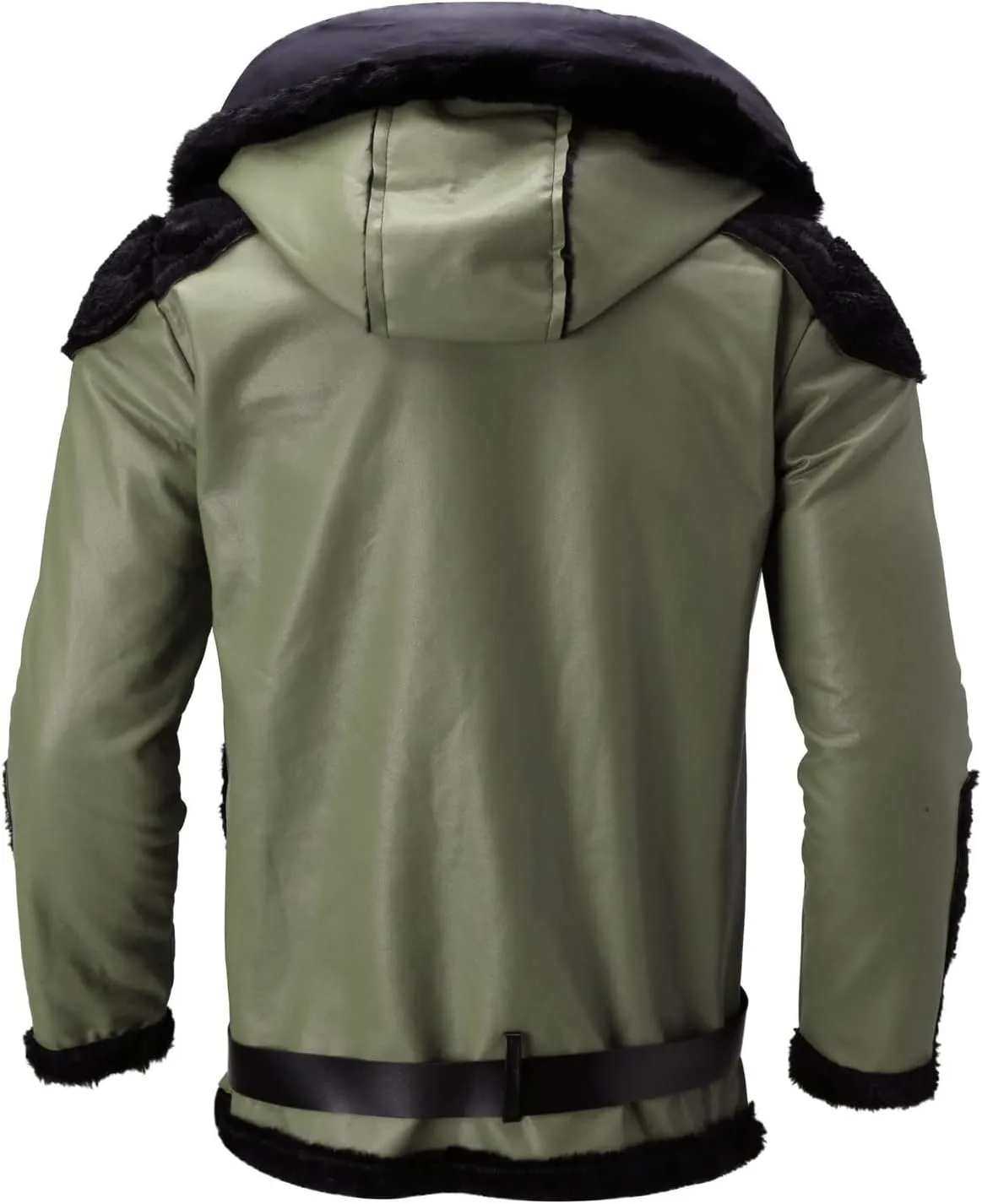 Leather Motorcycle Jacket Casual Solid Color Zipper Pocket Leather Jacket Coat Mens Winter Jackets Textile