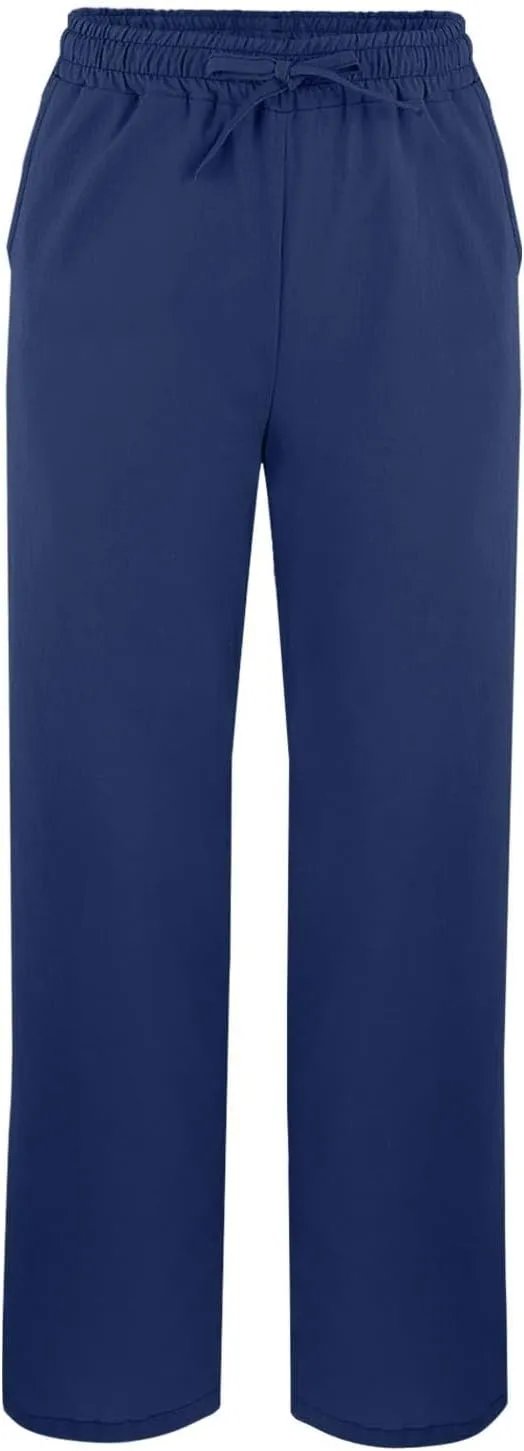 Lightweight Casual Linen Pants for Women Summer Stretchy Drawstring Hem Ankle Trousers Travel Beach Home Casual Pants