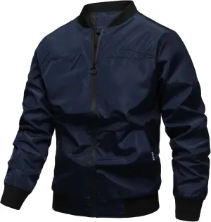 Lightweight Jacket Men Casual Bomber Flight Jackets Tactical Zipper Windbreakers Slim Fit Fall Spring Thin Cardigans