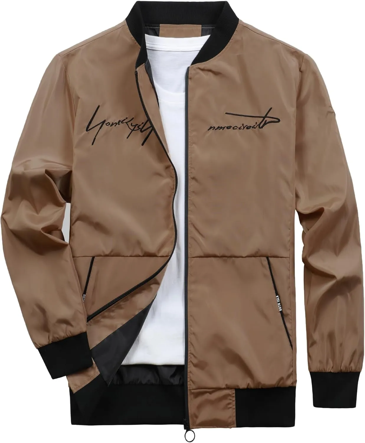 Lightweight Jacket Men Casual Bomber Flight Jackets Tactical Zipper Windbreakers Slim Fit Fall Spring Thin Cardigans