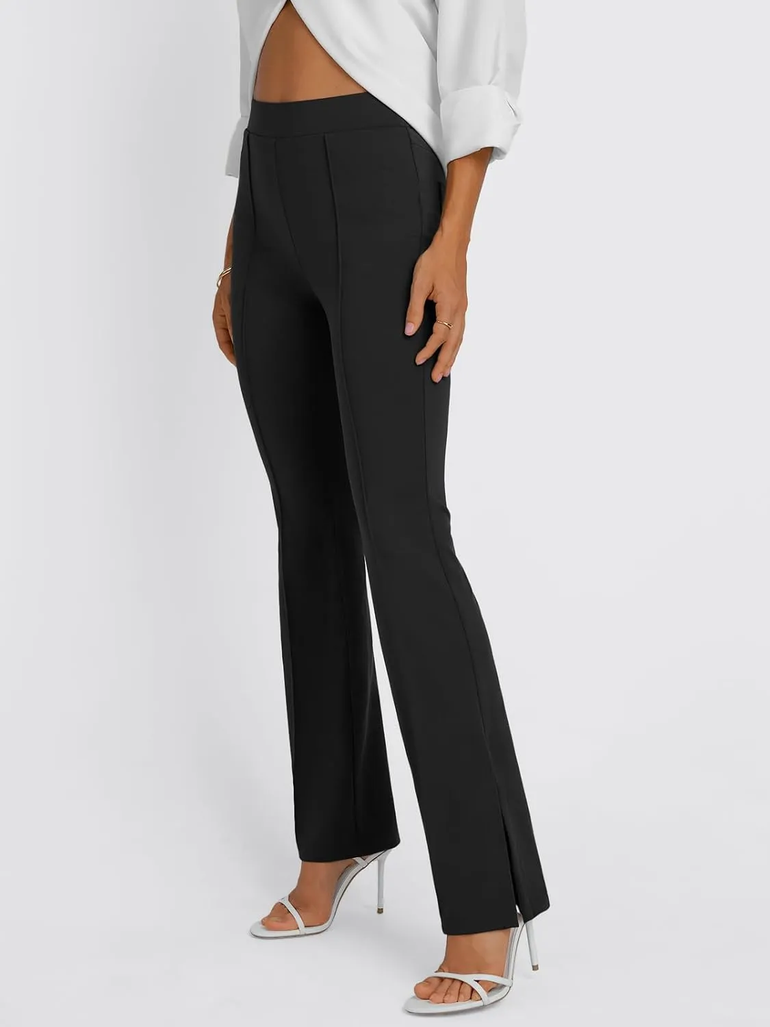 LILLUSORY Womens High Waisted Work Pants Business Casual Yoga Flare Leggings Stretchy Slacks