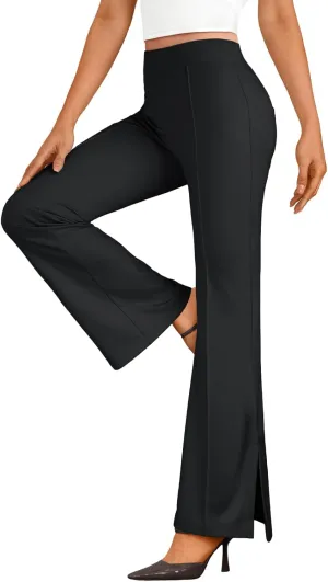 LILLUSORY Womens High Waisted Work Pants Business Casual Yoga Flare Leggings Stretchy Slacks