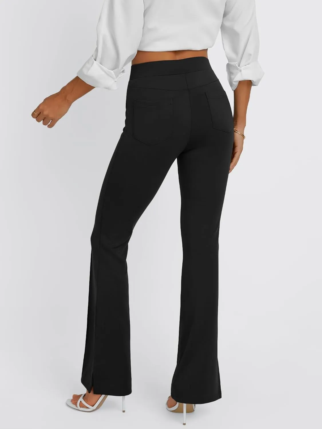 LILLUSORY Womens High Waisted Work Pants Business Casual Yoga Flare Leggings Stretchy Slacks