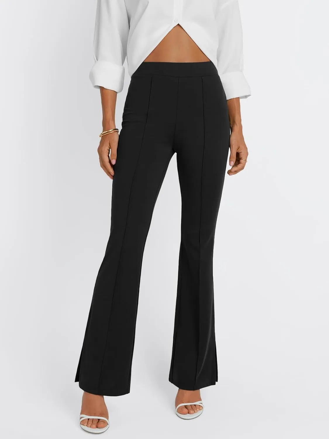 LILLUSORY Womens High Waisted Work Pants Business Casual Yoga Flare Leggings Stretchy Slacks