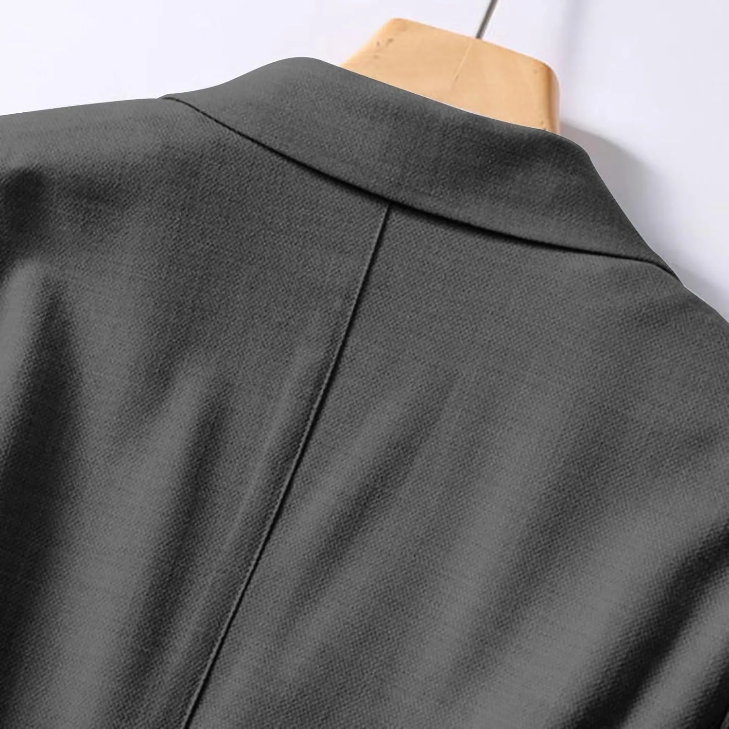 Linen Blazer Women Casual Solid 3/4 Sleeve Suit Blazer Notch Lapel One Button Suit Coat Jackets Loose Casual Blazers
